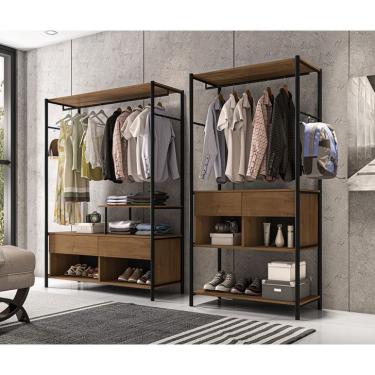 Imagem de Guarda-Roupa Closet Modulado Barcelona e Guarda-Roupa Closet Modulado Paris 4 Gavetas Preto e Demolição
