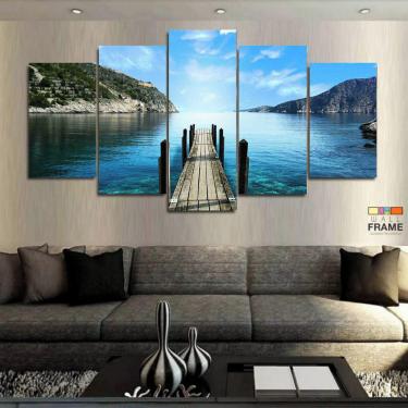 Imagem de Quadro Decorativo Paisagem Ponte 130x63 em tecido