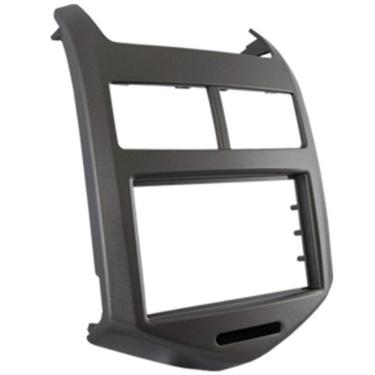 Imagem de Moldura Painel 2 Din Dvd Sonic Hatch Sedan 2012 à 2015 Expex Grafite