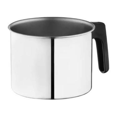 Imagem de Caneca Inox 1L Pequena Fervedor Leiteira com Alça Baquelite Zanella