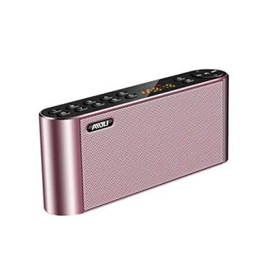 Imagem de Alto-falante Bluetooth sem fio ultra-portátil estéreo pesado Bluetooth alcance 33 pés alto-falante com microfone, rosa