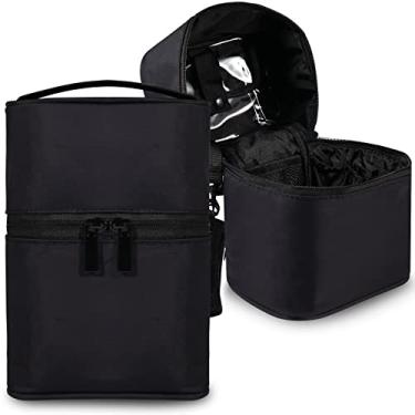 Imagem de Organizador de pincéis para maquiagem, conjunto de pincéis para maquiagem, estojo profissional para viagem com caneta pincel para lápis, estojo organizador para maquiagem, estojo para lápis, bolsa de cosméticos para viagem, Preto