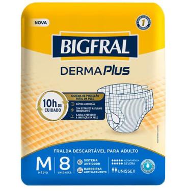Imagem de Fralda Geriátrica Bigfral Derma Plus M - 8 Unidades