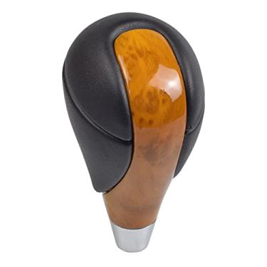 Imagem de Maçaneta de câmbio de marcha de madeira amarela de couro automático para Lexus ES300h ES350 GS350 GS450h IS350 LS460 LS600h RX350 RX450h