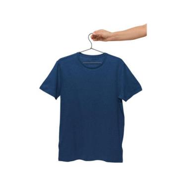 Imagem de Camiseta Masculina Lisa Algodão Básica Camisa Atacado 30.1 Azul Marinh