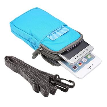 Imagem de Universal Multi-function Plaid Texture Double Layer Zipper Sports Waist Bag/Shoulder Bag for iPhone X & 7 & 7 Plus/Galaxy S9+ / S8+ / Note 8 / Sony Z5 / Huawei Mate 8, Size: 16.5 x 9.0 x 3.0cm