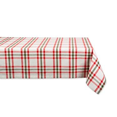 Imagem de DII Jolly Coleção Árvore de Natal Mesa de férias e decoração de cozinha, toalha de mesa, 152 x 213 cm, xadrez de Natal