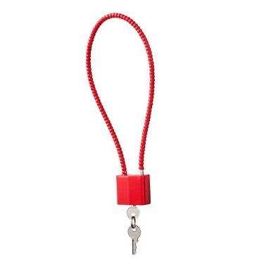 Imagem de Dynwave Cadeado de 3 dígitos cabo cadeado pa bagagem pa pequenas porta mazenamento mário mário, Vermelho