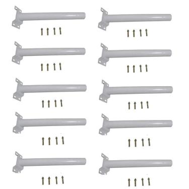 Imagem de Suporte Luminaria Solar Barra Poste Kit 10 Und Aço Rua