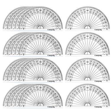 Imagem de Coopay Pacote com 24 transferidores de plástico transparentes transferidor de matemática estudantil 180 graus para medição de ângulo, 10 cm