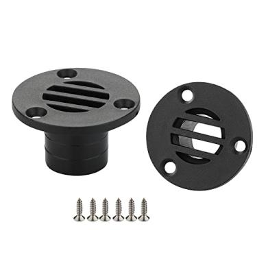 Imagem de VTurboWay 2 peças de nylon 45 x 26 mm dreno de piso de barco adequado para suprimentos de drenagem de caiaque de iate, preto, parafusos de montagem