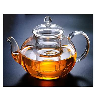 Imagem de Bule de vidro para fogão, bule transparente de 20,3 onças/600 ml com infusor removível, folhas soltas e máquina de chá florescente(27.2oz/800ml)