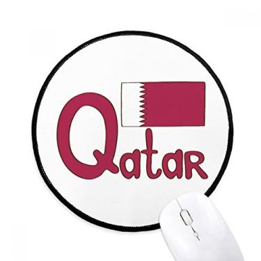 Imagem de Tapete redondo para computador com estampa roxa da bandeira nacional do Qatar