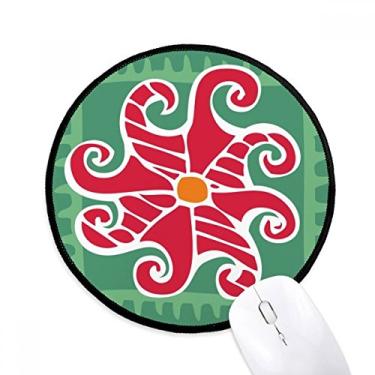 Imagem de Totems do México Sol Vermelho Desenho de Civilização Antiga Tapete de Mesa de Escritório Tapete Redondo para Computador