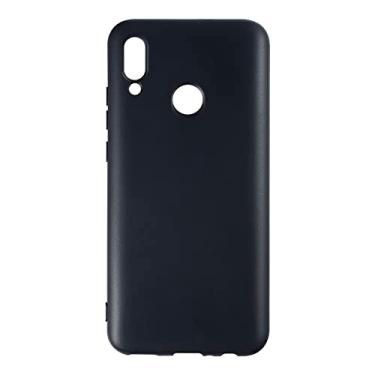 Imagem de Capa para Huawei P Smart 2019, capa traseira de TPU (poliuretano termoplástico) macio à prova de choque, antiimpressões digitais, capa protetora de corpo inteiro para Huawei Honor 10 Lite (6,21 polegadas) (preto)