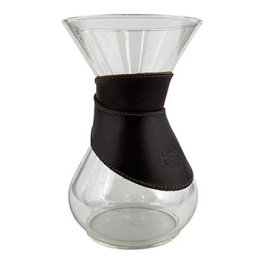 Imagem de Hide & Drink, Pour Over Collar feita à mão de couro de flor integral – Complemento elegante para cafeteira, acessório para colar – Durável, materiais naturais, substituição de longa duração – Marrom Bourbon