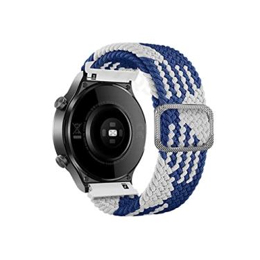 Imagem de HAZELS Pulseiras elásticas de nylon QuickFit para Garmin Fenix 7 7X 6 6X Pro 5X 5 3HR 935 945 EPIX Smart Watch Bands 22 26mm Pulseira (Cor: azul com branco, Tamanho: 26mm Fenix 6X 5X 3HR)