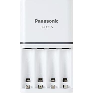 Imagem de Panasonic BQ-CC55SBA Advanced eneloop bateria recarregável individual 3 horas carregador rápido com 4 luzes indicadoras de carga colorida