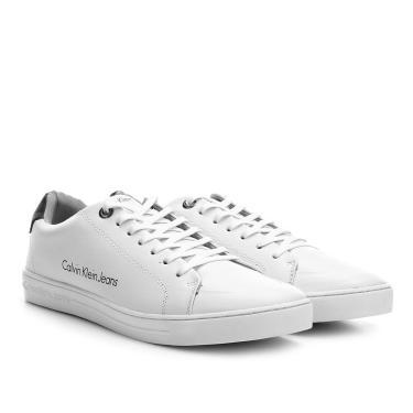 tênis couro calvin klein relevo logo masculino