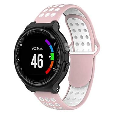 Imagem de Pulseira para Smartwatch Garmin Forerunner modelos 230 235 220 620 630 735 735XT - Nandos-Store (com chave para troca) (Rosa com branco NK)
