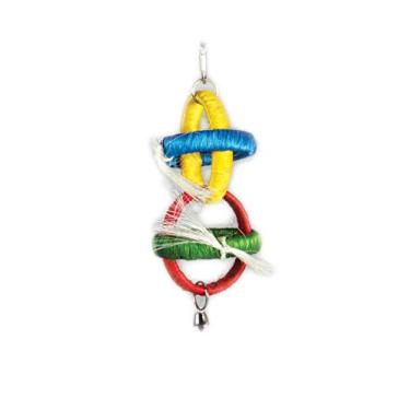Imagem de Prevue Pet Products Brinquedo de Pássaro de Argolas de Sisal Tropical Teasers, Multicolorido