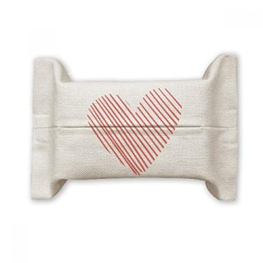 Imagem de Bolsa de linho de algodão com desenho de coração vermelho para dia dos namorados