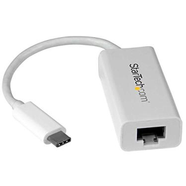 Imagem de StarTech.com Adaptador USB-C para Gigabit Ethernet - Branco - Compatível com Thunderbolt 3/4 - Windows e Mac - Conversor de rede LAN RJ45 (US1GC30W)