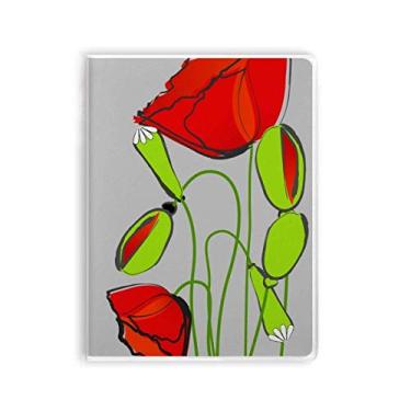 Imagem de Caderno de notas de milho abstrato com flores vermelhas e botões verdes