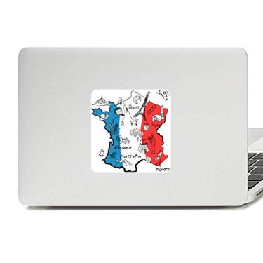 Imagem de Mapa Cidade França Bandeira Nacional Decalque Vinil Paster Laptop Adesivo Decoração PC