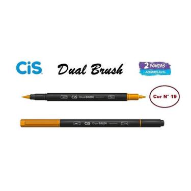 Imagem de Caneta Pincel Cis Dual Brush Pen Aquarelável 19 Laranja