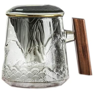 Imagem de PAYNAN Caneca de chá com filtro de vidro resistente a alta temperatura de 460 ml