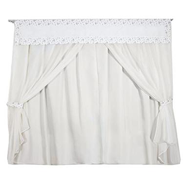 Imagem de Cortina Infantil de Bando com Voil - Floral Ferrugem