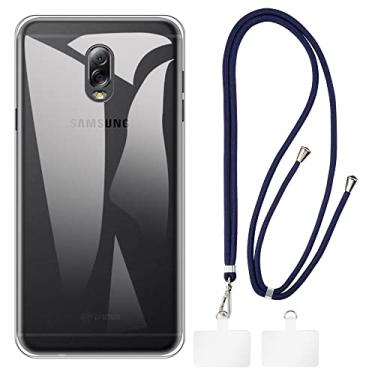 Imagem de Shantime Capa para Samsung Galaxy C8 + cordões universais para celular, pescoço/alça macia de silicone TPU capa amortecedora para Samsung Galaxy J7 Plus (5,5 polegadas)