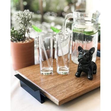 Imagem de Bandeja Decorativa para Sala de Jantar Linha Nexo 50x30cm em Madeira Preto