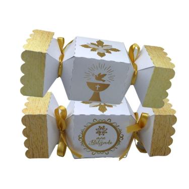 Imagem de 30 Lembrancinhas Batizado  Caixinhas Bala para terço