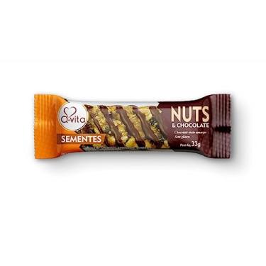 Imagem de Barra de nuts sementes com chocolate - Qvita - caixa com 16 unidades 33g