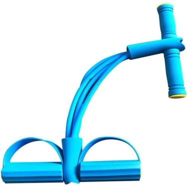 Imagem de Besportble 4 Tubos Pedal Elástico Corda De Puxar Com Alça Expansor Para Cintura Abdômen Braço Azul