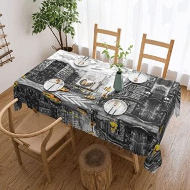 Imagem de Toalha De Mesa De Árvore De Flores De Cerejeira Poliéster Lavável Ótima Para Mesa De Bufê, Festas, Jantar De Feriado, Toalha De Mesa Retângulo De Casamento, 183 X 137 Cm,Amor De Nova York,Um Taman