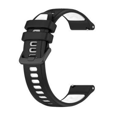 Imagem de Pulseira 22mm Compatível com Garmin Venu 2 Silicone Run cor:Preta com Branco