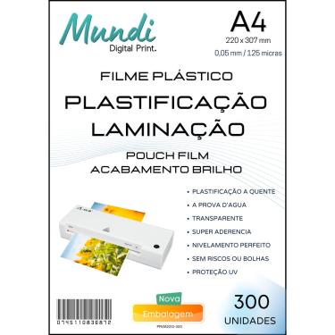 Imagem de Polaseal A4 Para Plastificação Pouch Film Mundi 0,05 300fl