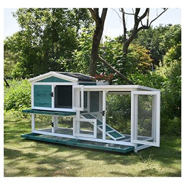 Imagem de SUNESA Casa de gato gaiola para gatos gaiola para animais de estimação gaiola de coelho gaveta dupla ninho de coelho gaiola de pombo villa quarto king ao ar livre armário de casa de gato (cor: branco)