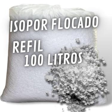 Imagem de Refil de Isopor Flocado 100 litros para Enchimento de Puffs Almofadas Bichos de Pelúcia Artesanato Mistura na Fórmula de Concreto Leve e preenchimento interno de caixas p/proteção de objetos frágeis