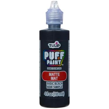 Imagem de Tulip Tinta de tecido puff acabamento fosco, tinta artesanal permanente para roupas, projetos DIY, não tóxica, 118 ml, preto básico