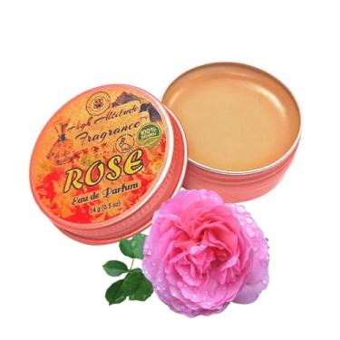 Imagem de Perfume sólido ROSE – Eau de Parfum bálsamo natural e orgânico (com 9 tipos de rosas, rosa Otto-Rosa Damascena), óleo de fragrância corporal – 14 g