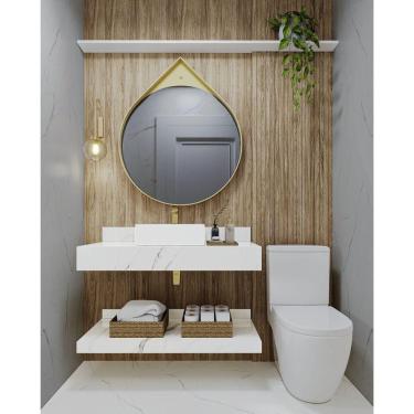 Imagem de Bancada em Porcelanato 60/80/100cm Sem Cuba Darabas Agardi Branco