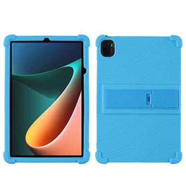 Imagem de QYiiD Capa para Xiaomi Mi Pad 5 /MiPad 5 Pro 11 polegadas 5G 2021, capa protetora de silicone leve para crianças para Mi Pad 5/5 Pro, azul claro