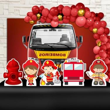 Imagem de Kit Decoração Festa de Aniversário Infantil Bombeiro