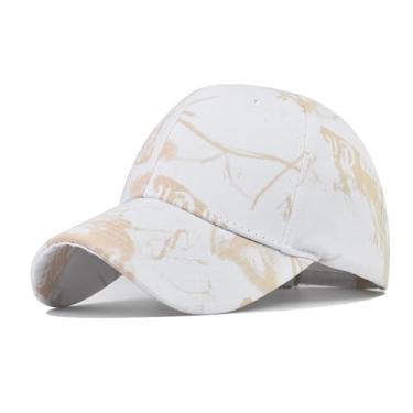 Imagem de HDiGit Boné de beisebol masculino chapéu de sol de algodão moderno tie-dye boné esportivo unissex, Cáqui branco, G