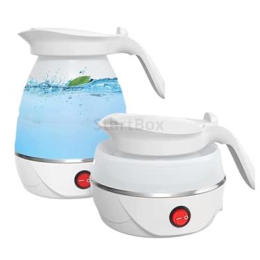 Imagem de Jarra Chaleira Elétrica de Silicone Dobrável: Portátil, Ferve Rapidamente para Viagens e Uso em Qualquer Lugar, Ideal para Momentos de Conforto e Praticidade (Branco - 110v)