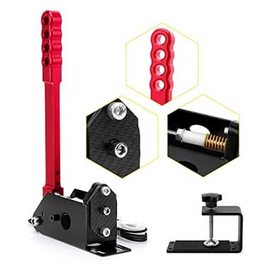 Imagem de aikeec 64 Bit USB Handbrake PC Handbrake Hall Sensor for PC Widows Sim Racing Games G25 G27 G29 T500 FANATECOSW DIRT RALLY (With Clamp, Red)